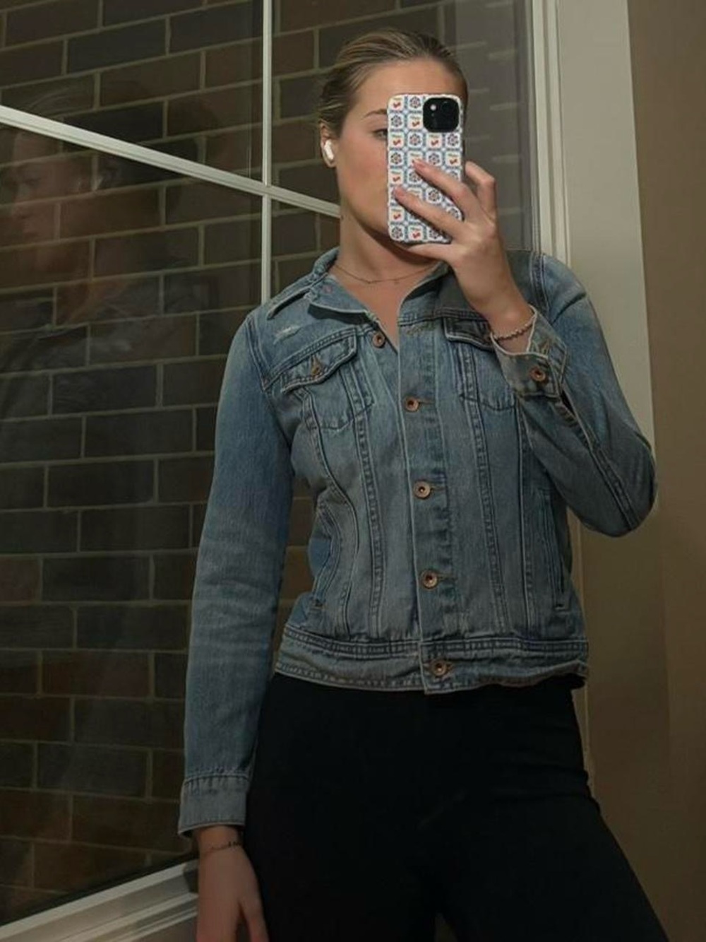 Old Navy Fitted Light Blue Denim Jacket
